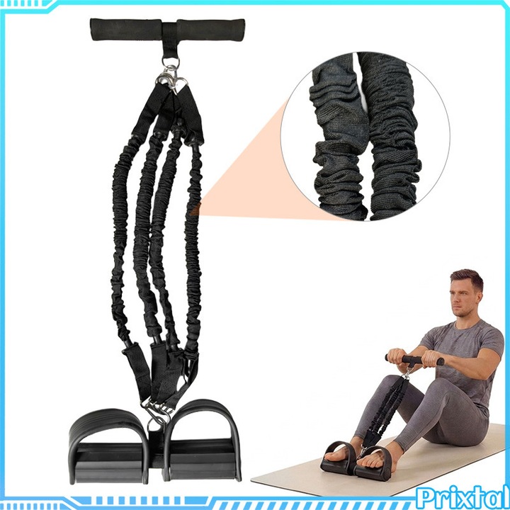 Multifunkcionális Fitness Expander Készülék, 4 rugalmas cső, nylon védőtok, szakadásálló, megelőzi a sérüléseket, állítható ellenállás, könnyű, egyszerű, has, kar és láb edzésére, uniszex, fekete