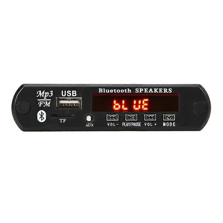 MP3 Bluetooth 5.0 erősítő 30W fekete 108x25mm FM rádióval és távirányítóval