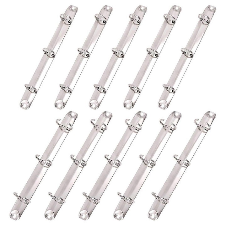 Set 10 mecanisme metalice biblioraft A5 argintiu 20x8cm