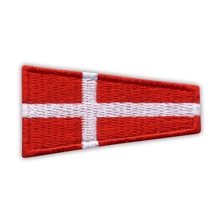 Petic textil Patchion aszimmetrikus piros fehér 4.4x5.5cm