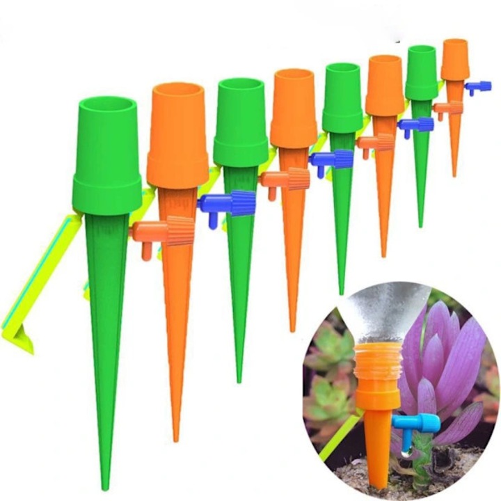 Set irigare automata 8 piese, reglabil, 15.6cm, plastic ABS, transparent