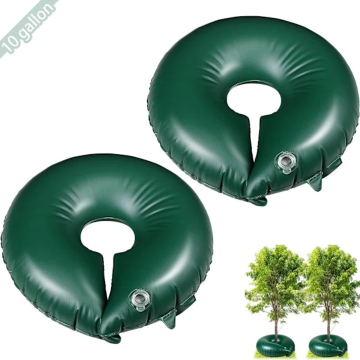 Set 2 inele irigare copaci, 60x60cm, verde inchis, 38l