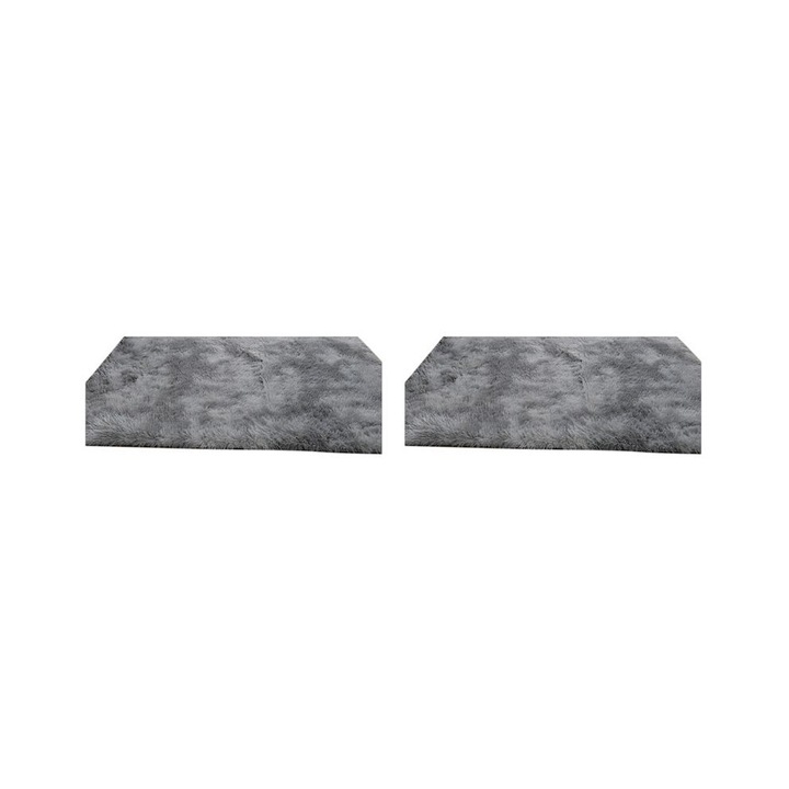 Set 2 covoare, degrade, poliester, gri deschis, 40x60cm