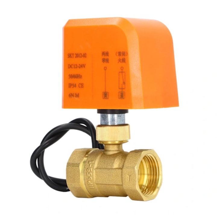 Elektromos golyóscsap, 2 utas, sárgaréz, DN25, 12-24V, IP54, 6N.M, 1in