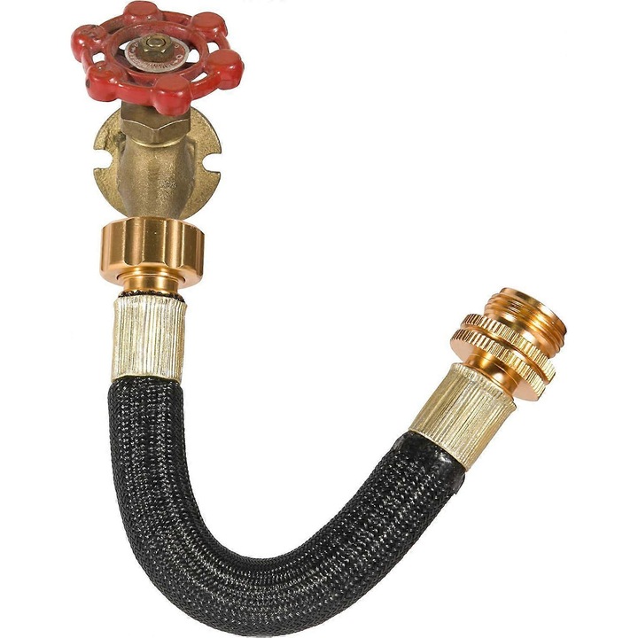 Adaptor scurt furtun gradina, spirala PU, aluminiu, 0.8ft