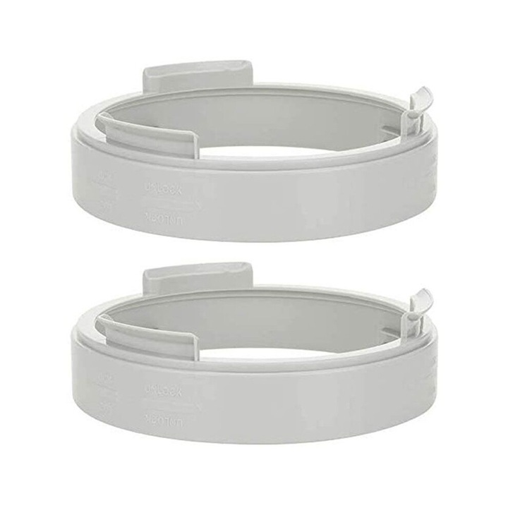 Set 2 adaptoare furtun aer conditionat, plastic, alb gri, 15x4.2cm