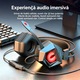 Геймърски слушалки Over-Ear с кабел, LED светлинни ефекти, вграден микрофон, контрол на кабела, съвместими с PC, телефон, лаптоп, професионален стерео звук