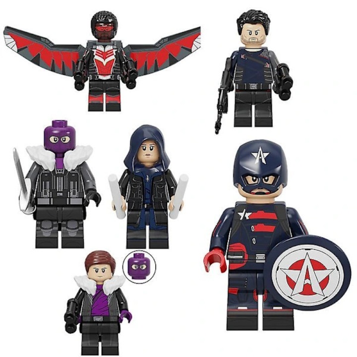 8 db-os mini figura készlet, építőkockák, ABS műanyag, 4.5cm, többszínű