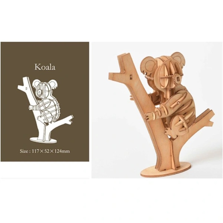 3D дървен пъзел, Коала, 25.5x17.5см, многоцветен