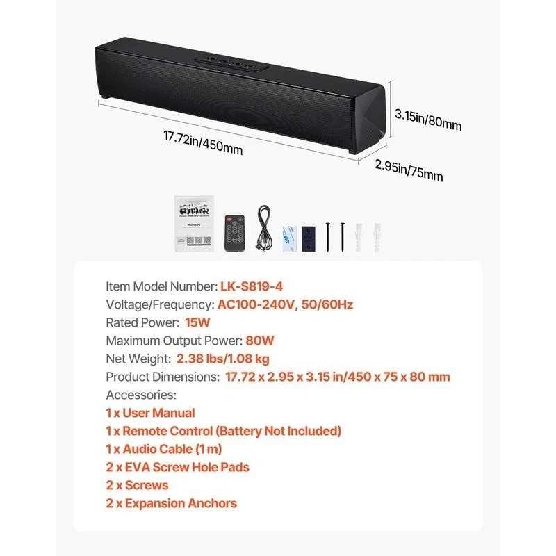 Soundbar Bluetooth compact verde armata 45cm