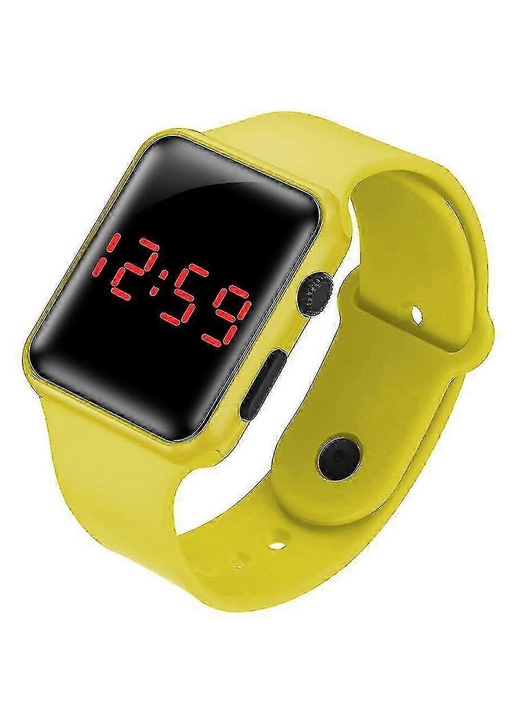 Gyermek LED digitális óra, szilikon, 1.3 hüvelykes kijelző, 30mm átmérő, fekete
