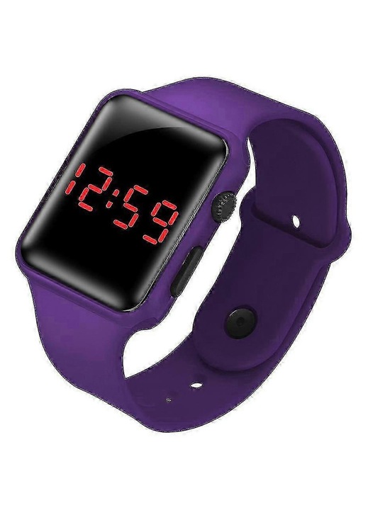 Gyermek LED digitális óra, szilikon, 1.3 hüvelykes kijelző, 30mm átmérő, fekete
