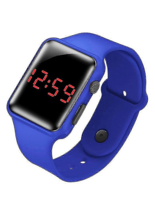 Gyermek LED digitális óra, szilikon, 1.3 hüvelykes kijelző, 30mm átmérő, fekete