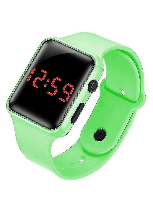 Gyermek LED digitális óra, szilikon, 1.3 hüvelykes kijelző, 30mm átmérő, fekete