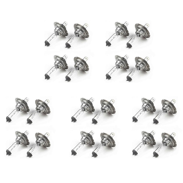 Set 20 becuri halogen auto H7 12V 55W argintiu 5.9x1.2x1.2cm