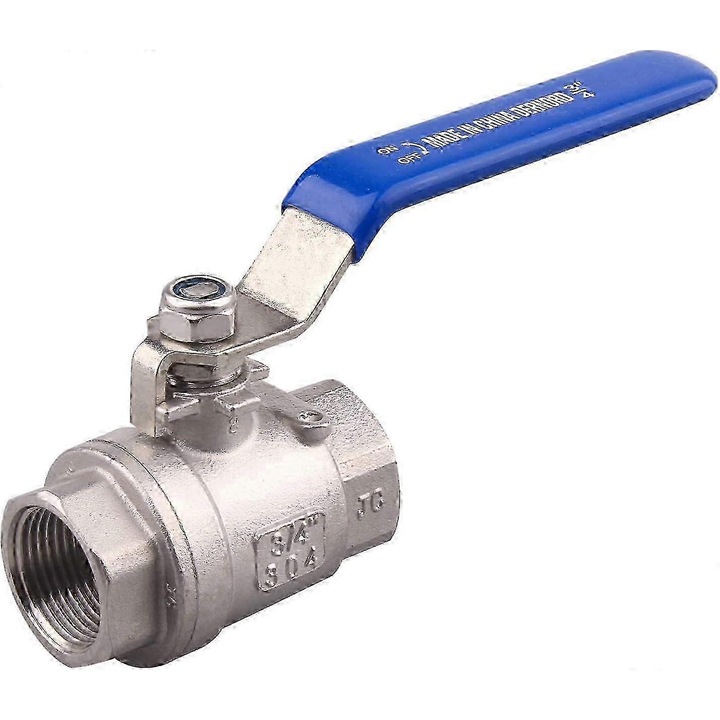 Teljesen rozsdamentes acél 304 golyóscsap, kék, 3/8x3/4 NPT