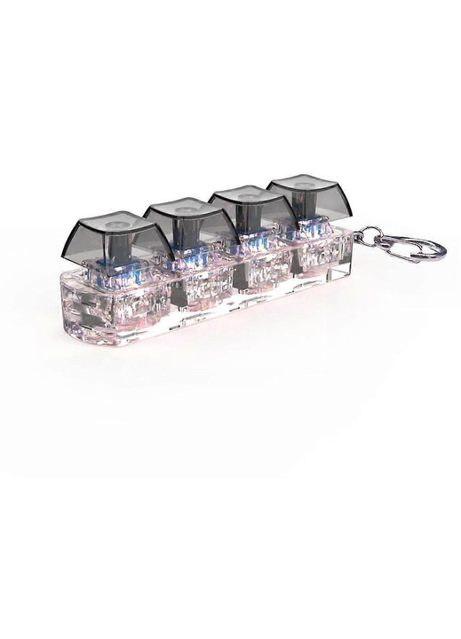 LED billentyűzet kapcsoló tesztelő játék, 4 gomb, fehér, 8.5x2.2x2.2cm