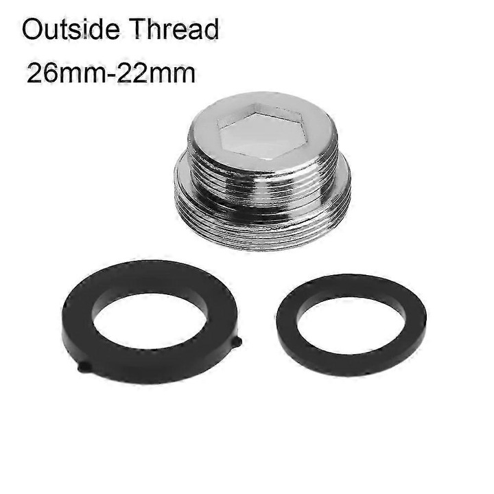 Adaptor aerator robinet, economisire apa, crom, filet exterior, set 3 piese