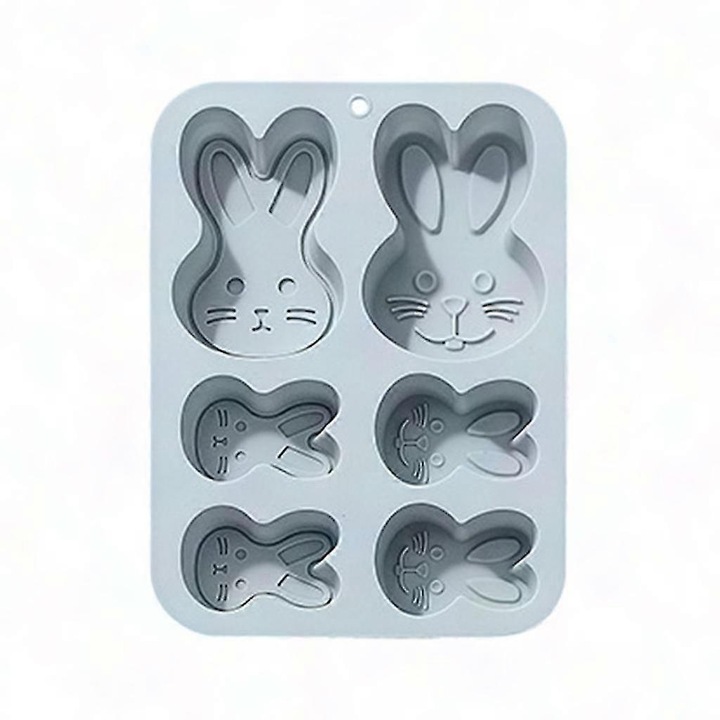 Forma silicon iepuras 3D pentru prajituri albastru roz 20.9x15.4x3.1cm