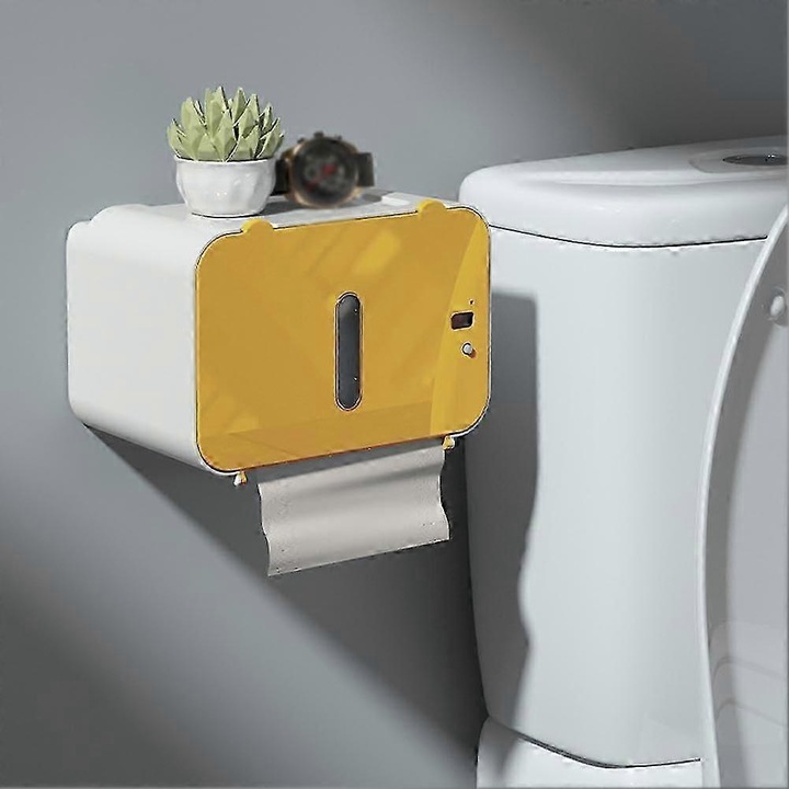 Automata szalvétaadagoló, falra szerelhető, sárga, 30 napos üzemidő, USB