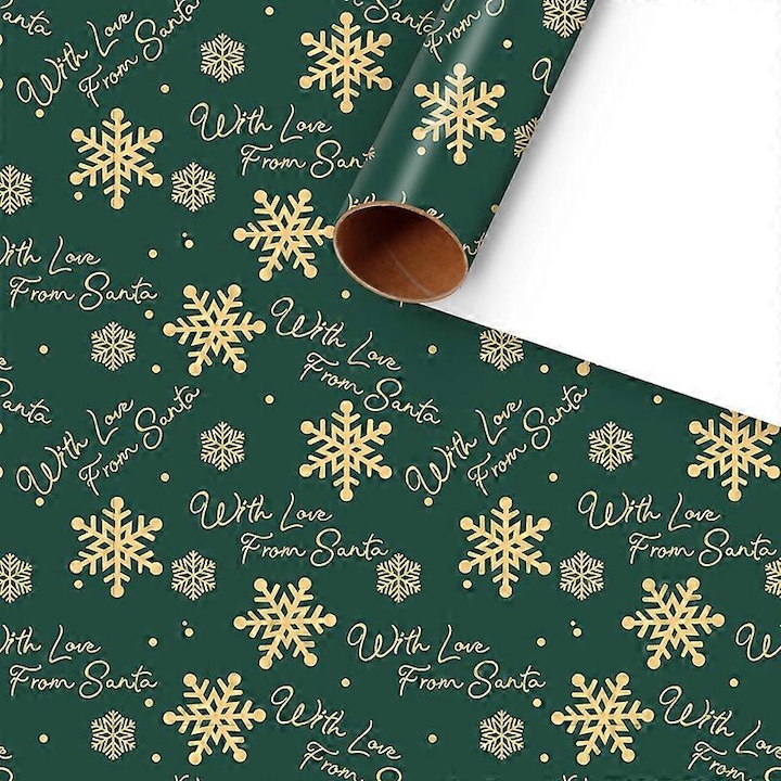 Hartie de ambalat cadouri Craciun 6 buc 50x70cm rosu verde multicolor