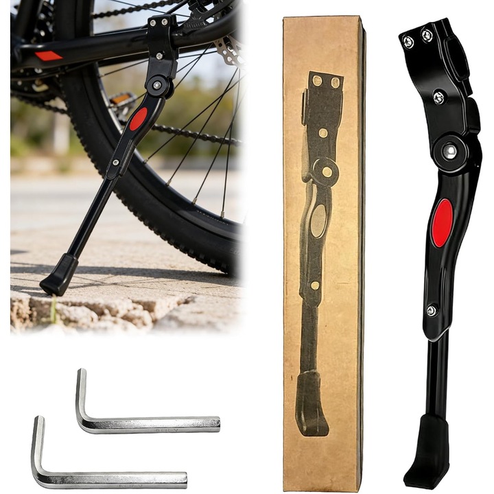 Cric bicicleta ajustabil aluminiu 33x38cm negru set