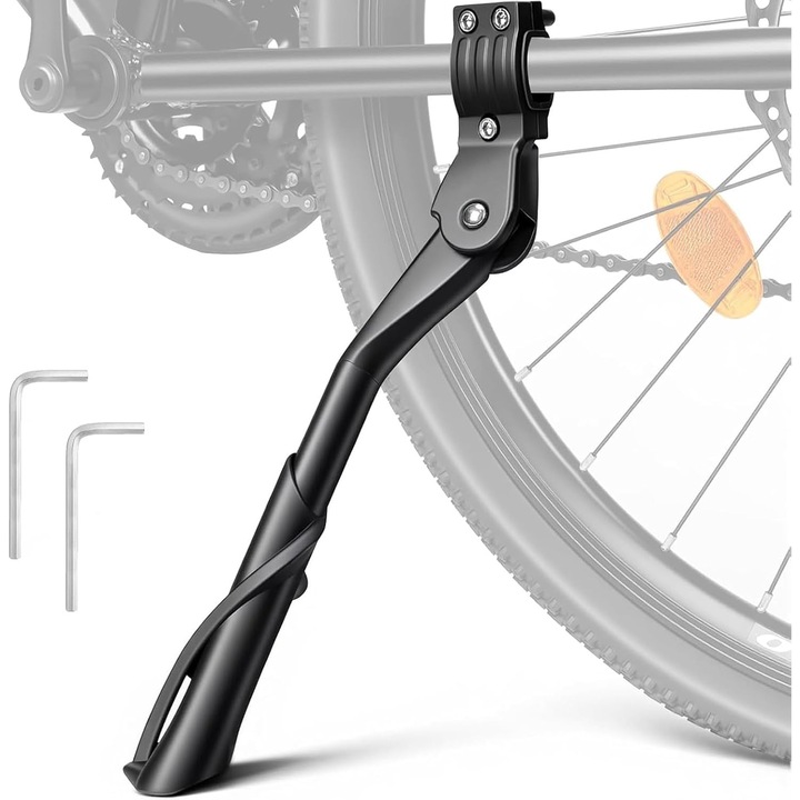 Cric bicicleta universal, reglabil 350-400mm, aluminiu negru, 24-29 inch