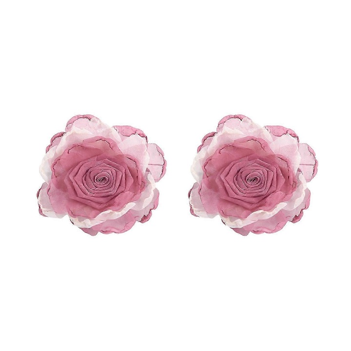 Set 2 cleme metalice flori artificiale multicolor 11x11cm pentru perdele