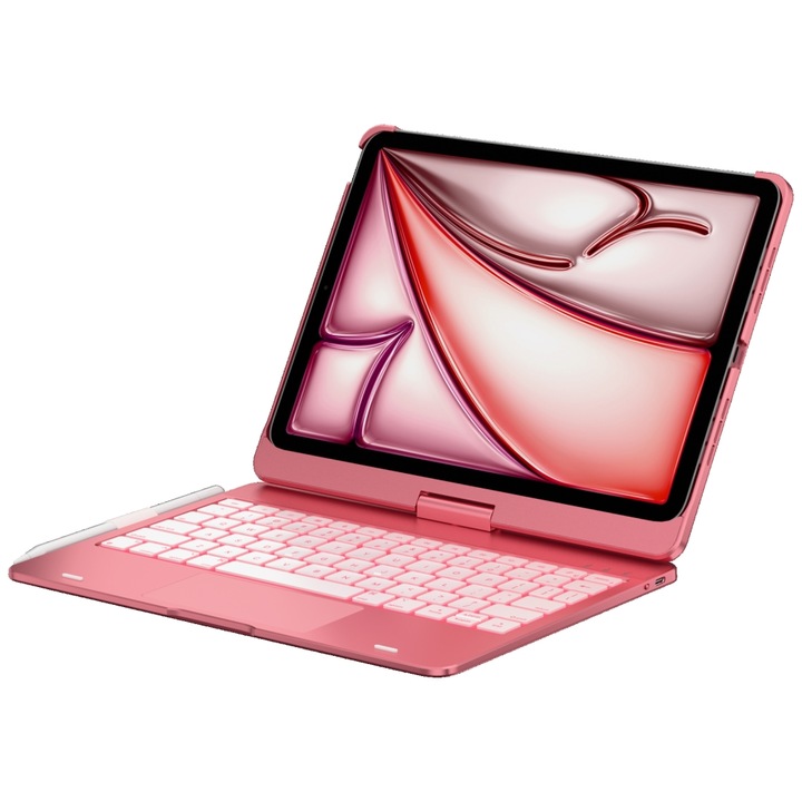 Husa tableta Typecase Flexbook Touch cu tastatura roz 11"