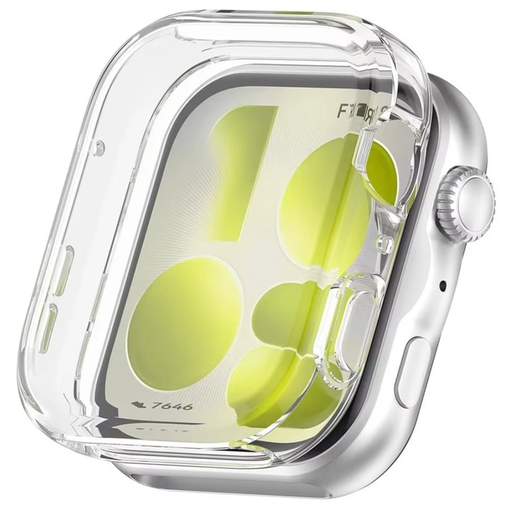 2 az 1-ben szilikon tok Huawei Watch Fit 5-höz – teljes védelem a toknak és a képernyőnek, Best Accessories, Átlátszó