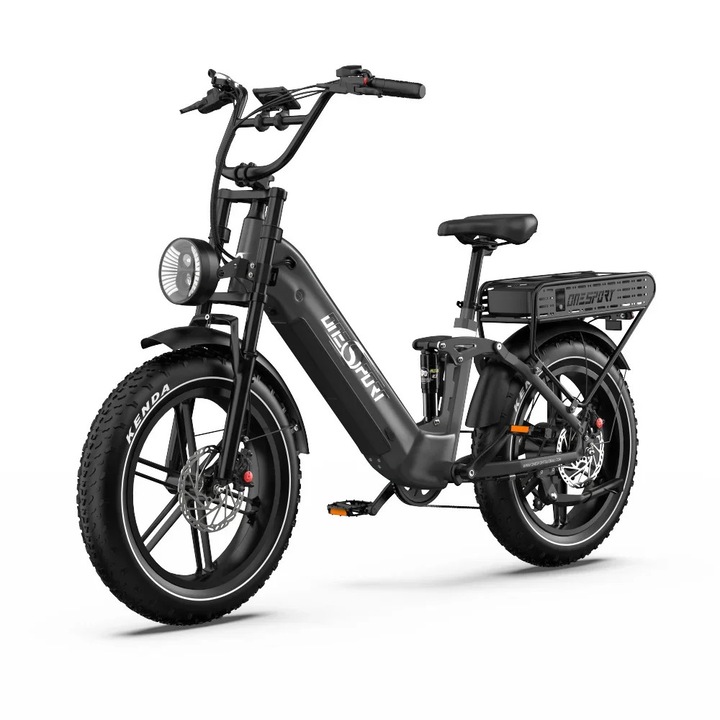 ONESPORT OT08 Pro elektromos kerékpár, 500W, dupla 48V 36Ah akkumulátor, akár 190 km hatótáv, 20x4" Fat abroncsok, Shimano 7 sebesség, hidraulikus fékek, fekete