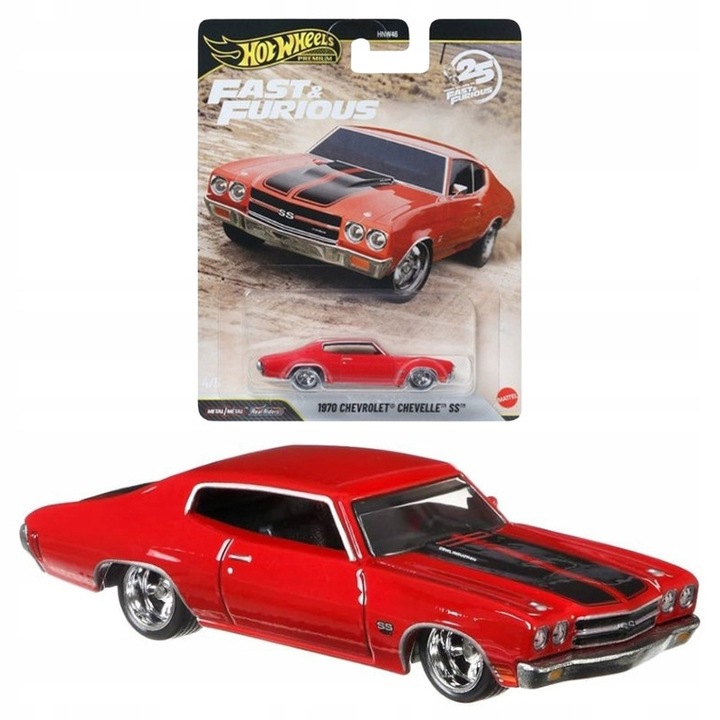 Model De Masina, Hot Wheels, Chevrolet Chevelle Ss 1970, Material Plastic Calitate Scara 1, 64 Motiv Fast Furious Colectie, Functionare Fara Baterii Jucarie, Copii Masinuta Deosebita, 7x3x2 cm, Rosu