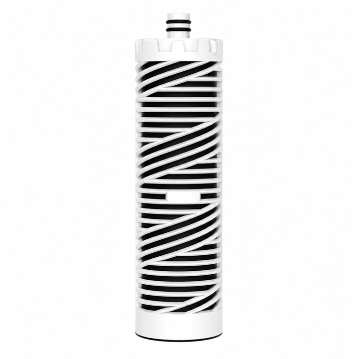 Cartus Carbon Activ Premium din Coaja de Cocos CTO Air Tone Technology® pentru Sistem Osmoza Inversa 1000 GPD, 1 Micron, Carbon Block, Filtru de Schimb Compatibil Direct Flow RO, Culoare Alb/Negru