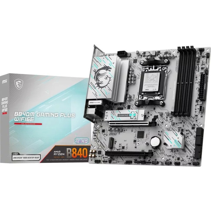 Placa de baza AM5 MSI B840 MicroATX DDR5 WiFi6e BT5.3 B840M GAMING PLUS