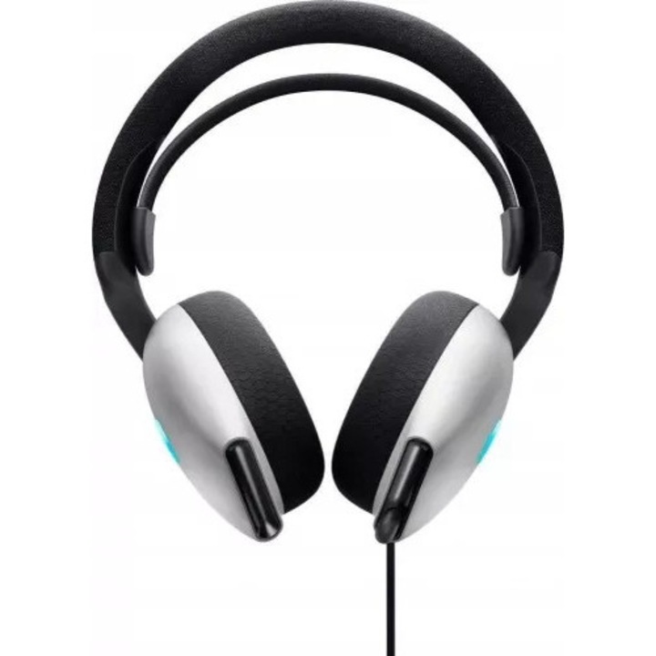Casti cu microfon Dell Alienware AW520H, USB/3.5mm jack, Lunar Light