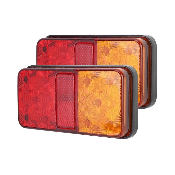 Set 2 lampi spate LED rosu galben 10-30V 10 LED-uri universal 10x4cm