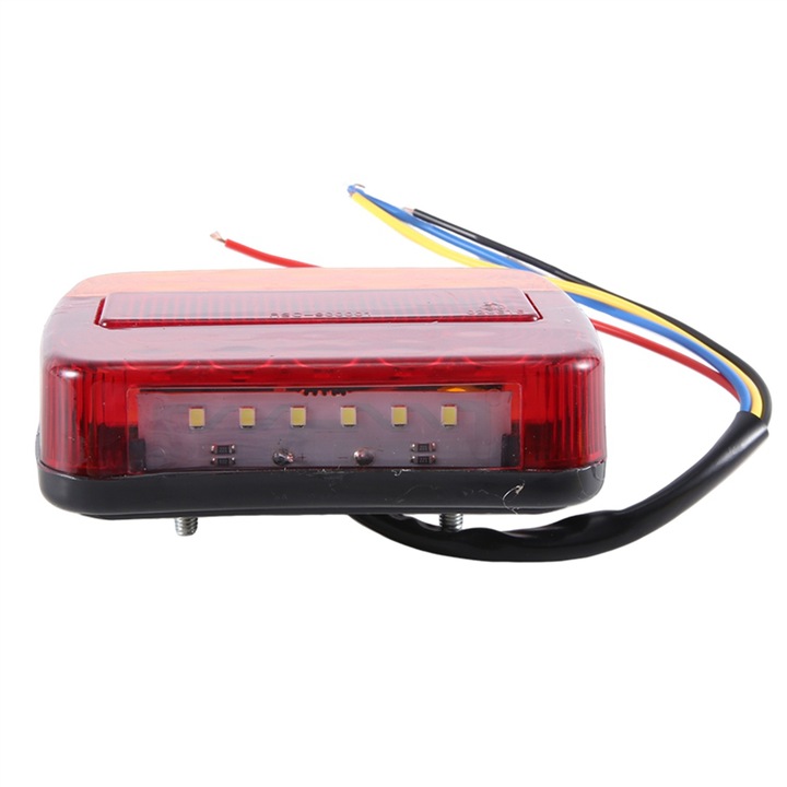LED lámpa négyzet alakú 12V, piros, 24cm kábel, univerzális autóba