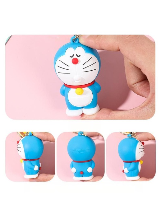 Breloc amuzant din PVC, design desen animat, multicolor, 7x4cm