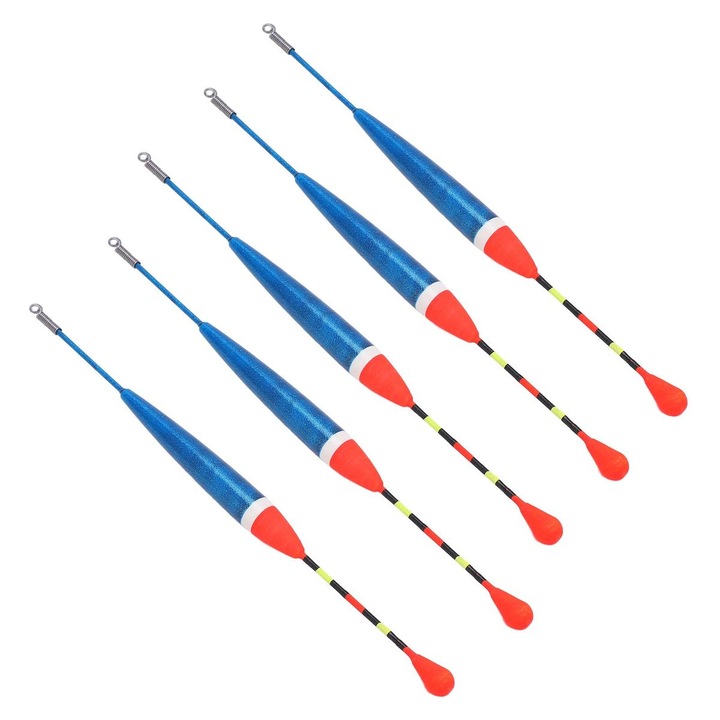 Plute pescuit oval, set 5 bucati, plastic, multicolor, 6g