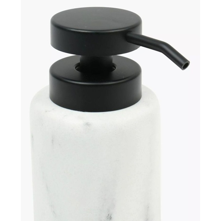 Fehér márvány szappanadagoló fekete kupakkal 250ml