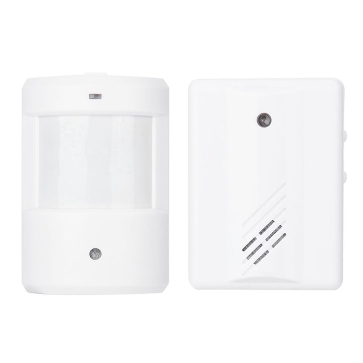 Senzor wireless intrare usa, kit, detectie miscare, alb, 3-7m