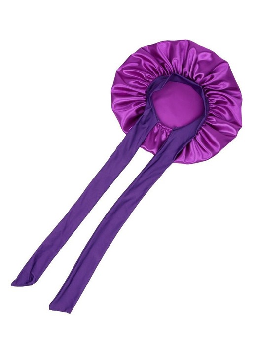 Boneta de noapte din satin pentru par lung femei culoare solida naturala