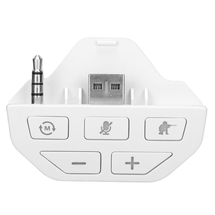 Adaptor casti stereo pentru Xbox One, alb, 3.5mm, cu moduri audio multiple