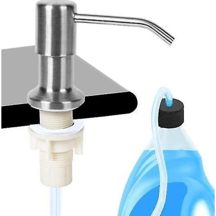 Folyékony szappanadagoló 300ml rozsdamentes acél pumpával és flexibilis csővel