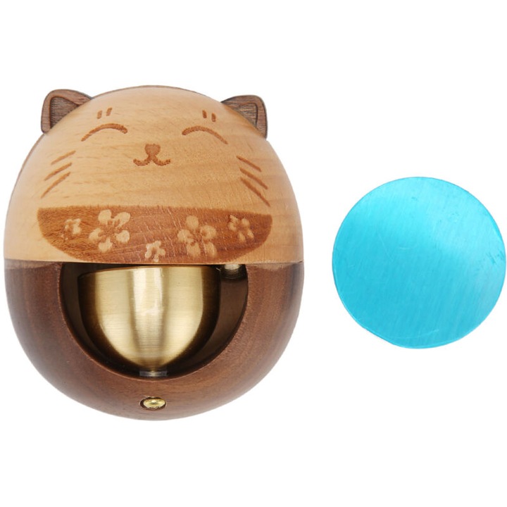 Sonneta de magazin Maneki-neko, lemn sintetic si alama, 7x4x8cm