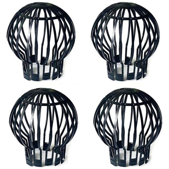 4 db fekete műanyag tetővédő burkolat készlet 12.5x14.5cm