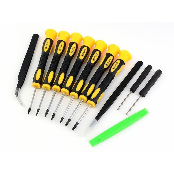 Set 12 surubelnite Torx pentru reparatii electronice, rotative, durabile, multicolor