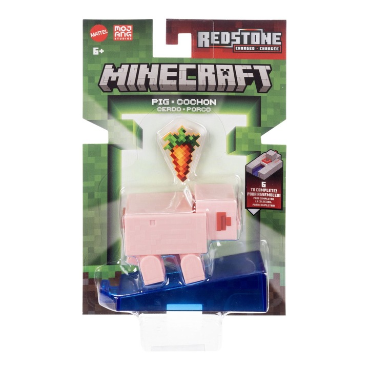 Minecraft Mattel Malac figura 8cm, mozgatható, Build A Portal darabot tartalmaz