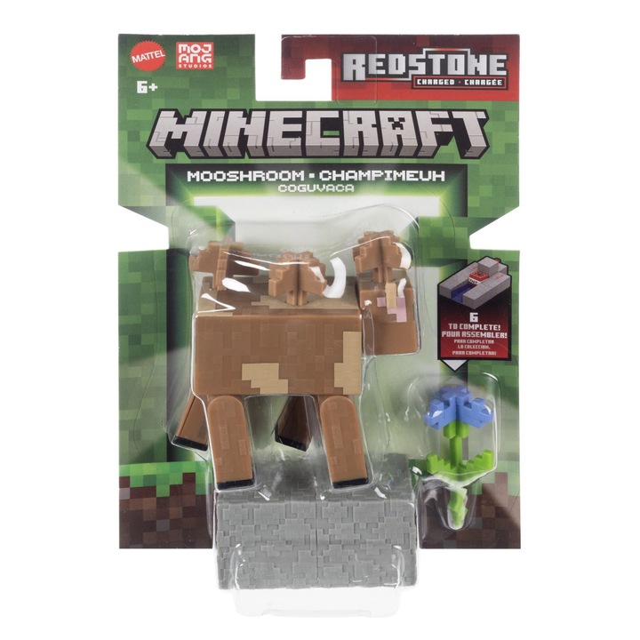 Mooshroom figura 8cm, Mattel, Minecraft, többszínű