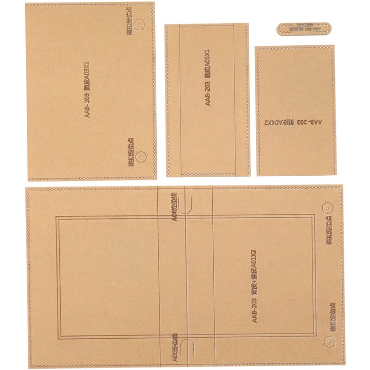 5 db akril sablon készlet válltáskákhoz és postás táskákhoz, átlátszó, 35x20cm